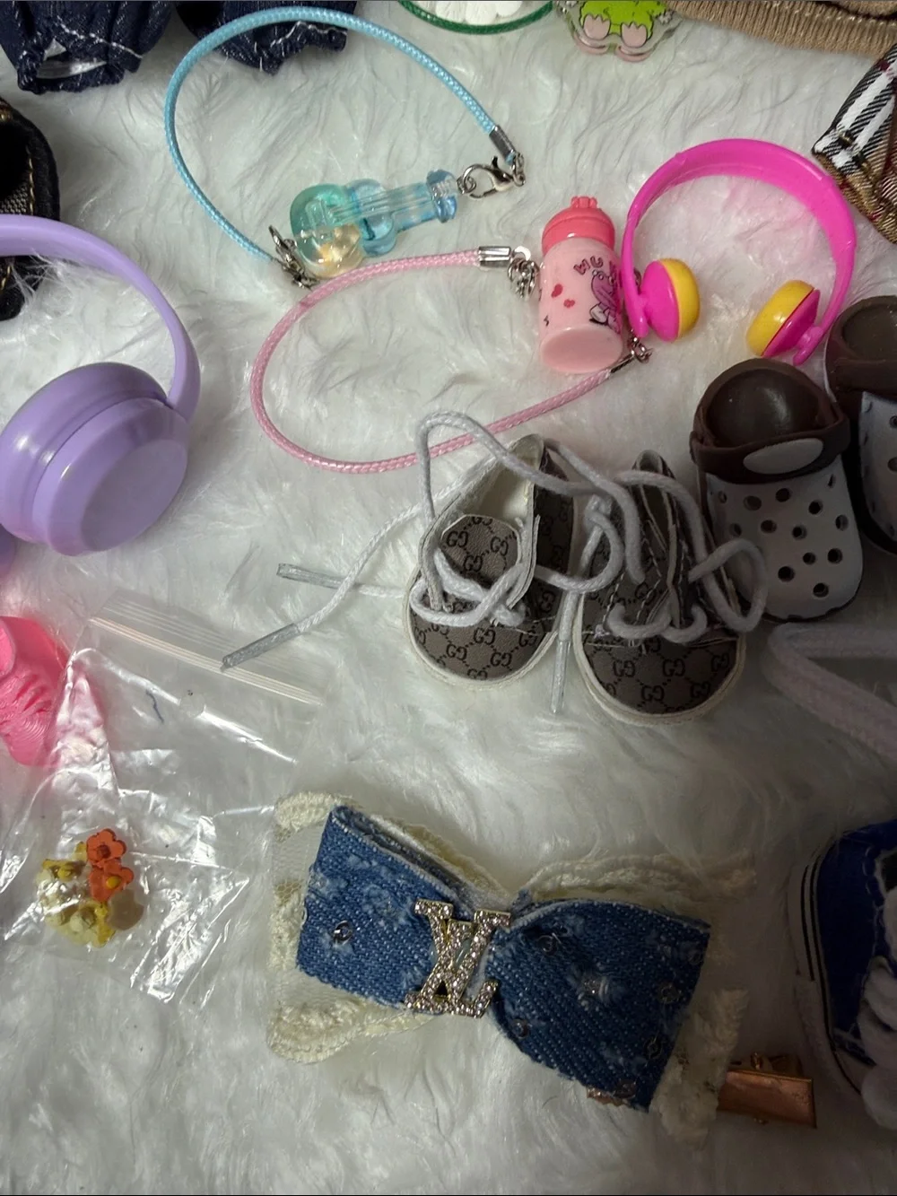 Labubu Assorted Accessories Lot in Pink, Purple, White, Blue, Tan
